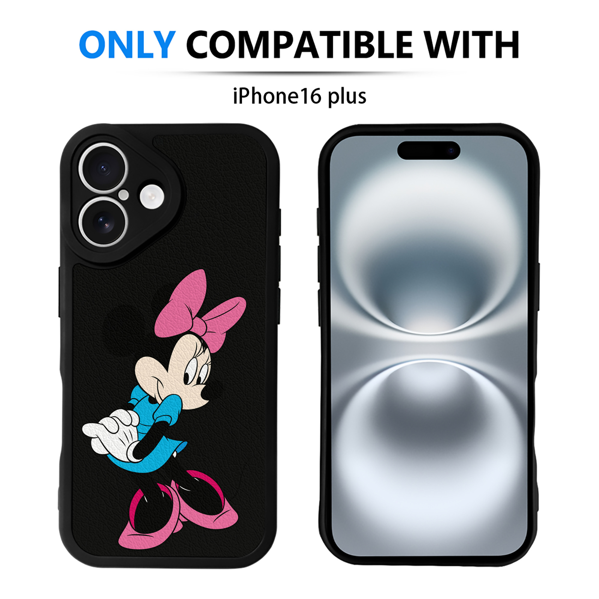 （画像用） ミッキーマウス Mickey Mouse 【iPhone 16シリーズ対応】シリコンスマホケース（レザー調） 材質：シリコン